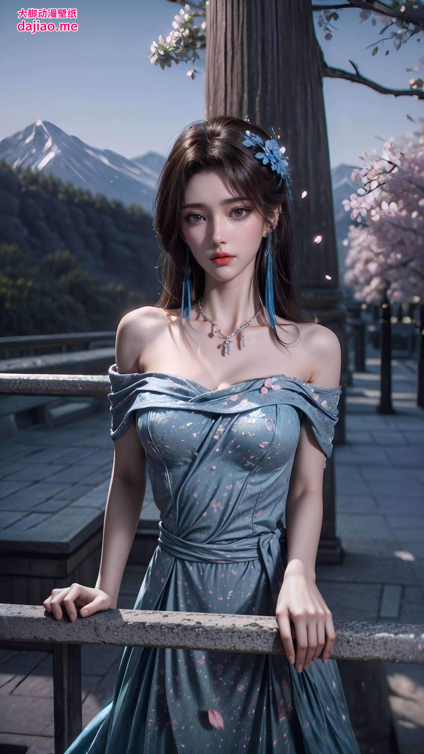 云韵蓝衣壁纸图片高清竖屏壁纸预览