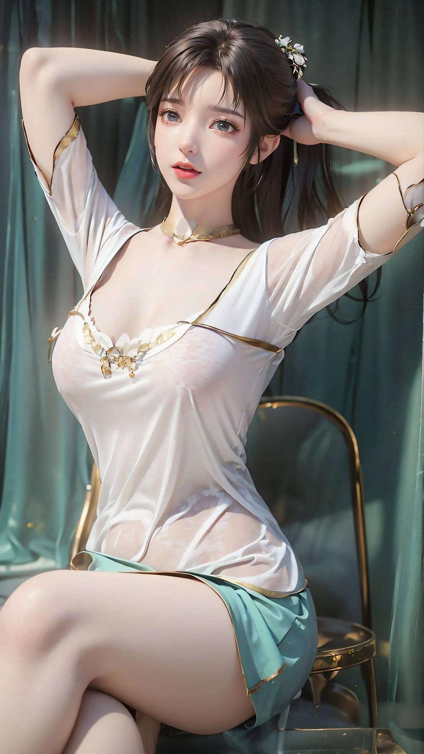 以原神碧瑶图片为灵感这款AI动漫女神碎花超高清4K壁纸