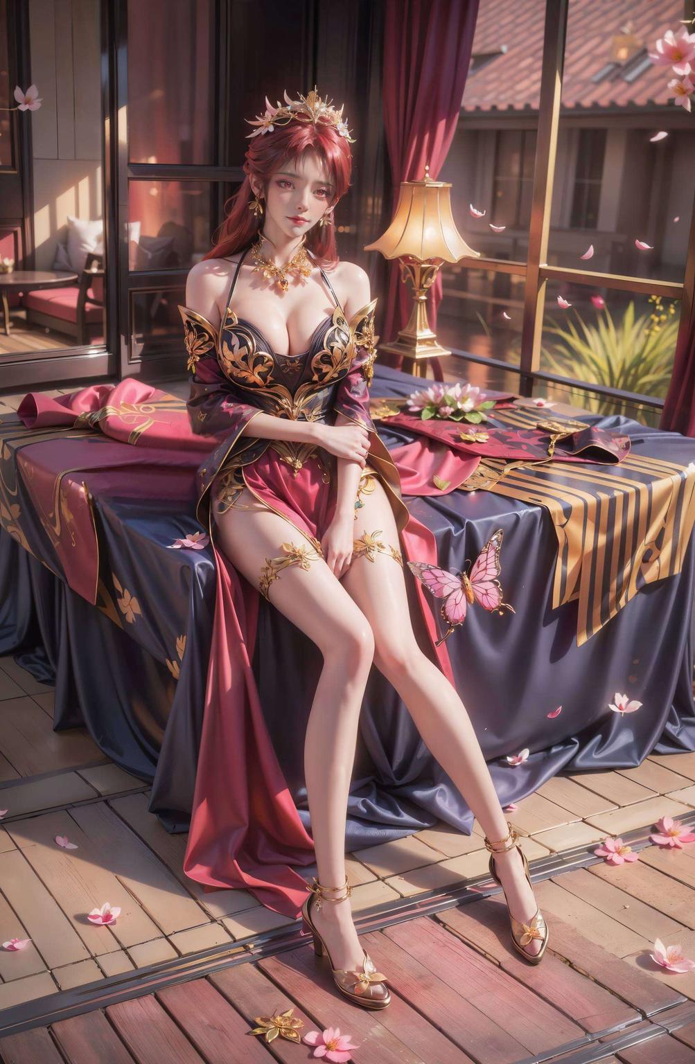 这款国漫女生极简壁纸身着华丽旗袍