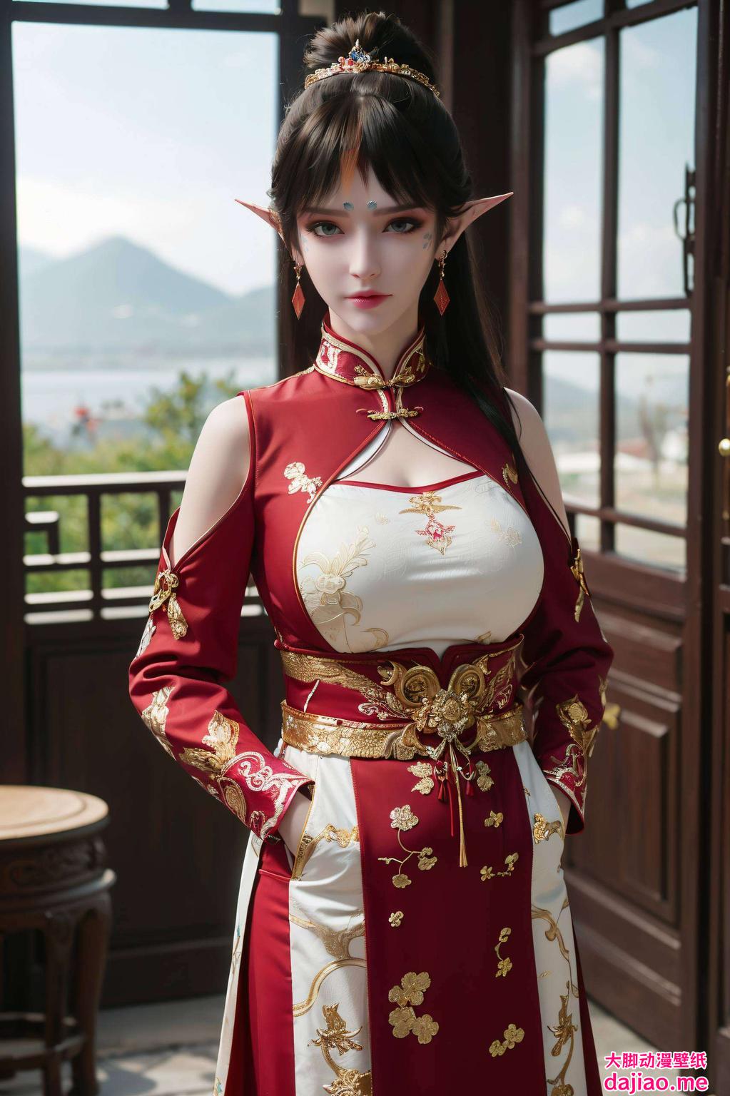 感受那独特的建筑韵味与清儿婉约的风华国漫女生的灵动之美跃然ipad壁纸之上