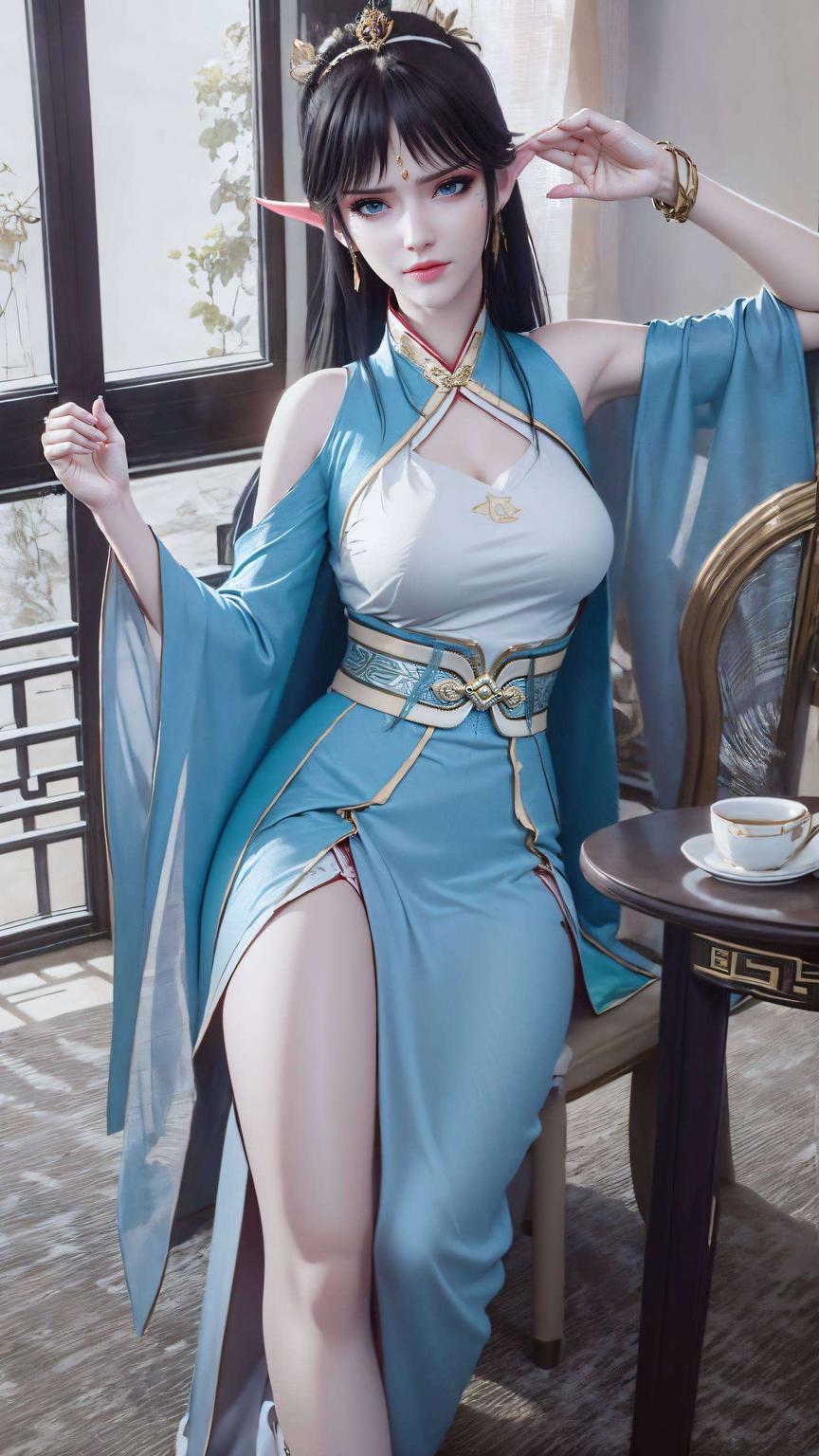 细腻的线条描绘让凤清儿仿佛从画中走出