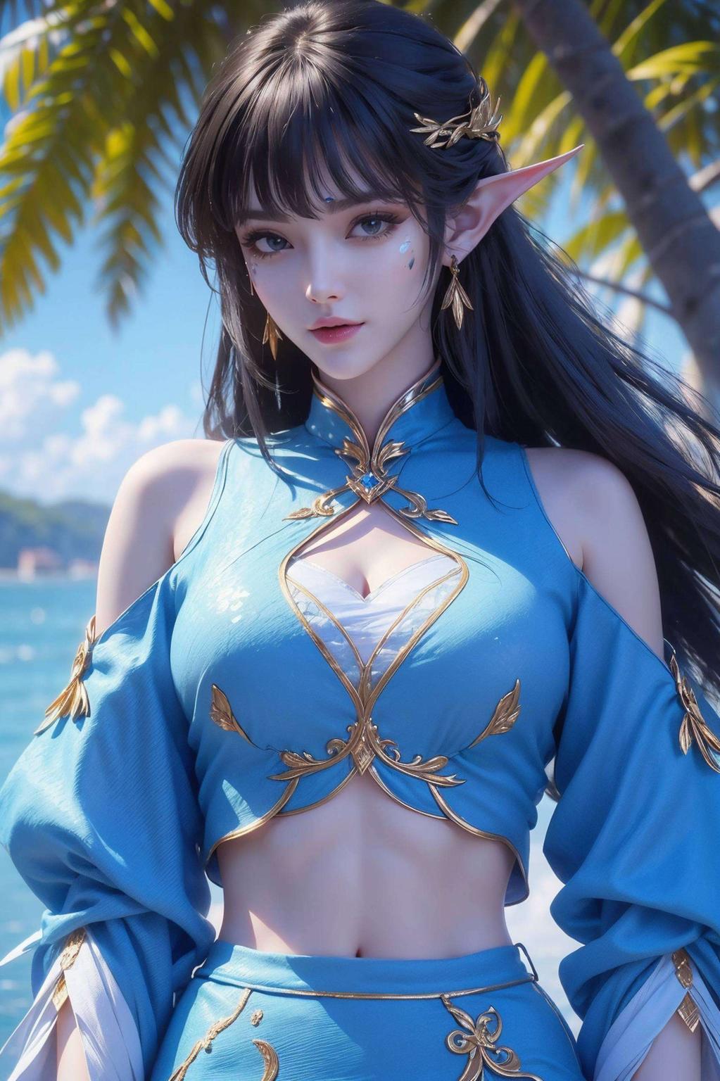 这款女生壁纸融合了国漫元素格纹设计点缀其间