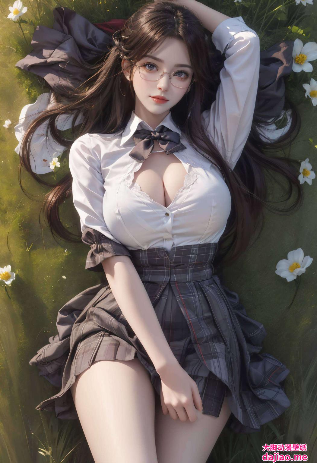 绚烂的花朵与火灵儿的灵动身影相映成趣这款国漫女主AI特集花卉安卓桌面