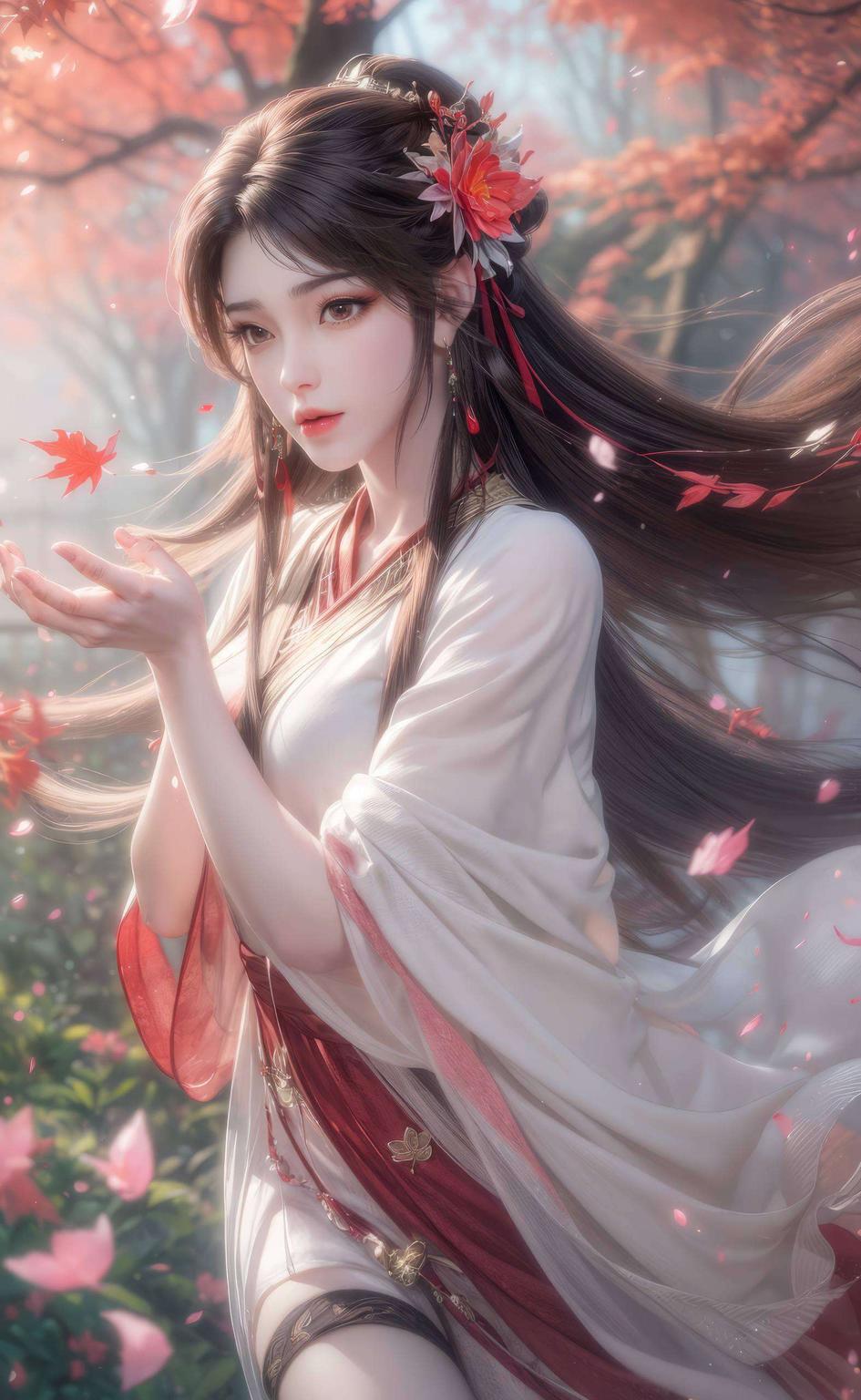 画面细腻生动这款AI动漫女生桌布2560p壁纸墙纸