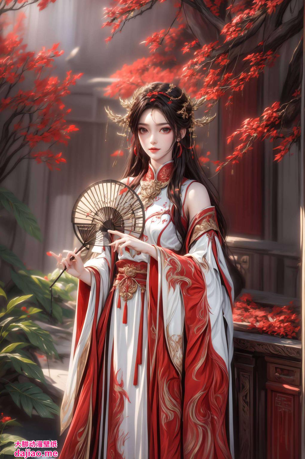 电脑桌面上火灵儿的美艳与简洁风格相得益彰