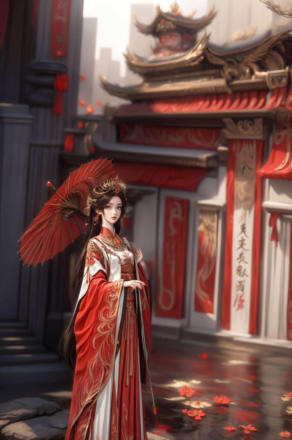 舞动于火桑林之间在这张精选国漫女主AI棋盘格Win10壁纸中