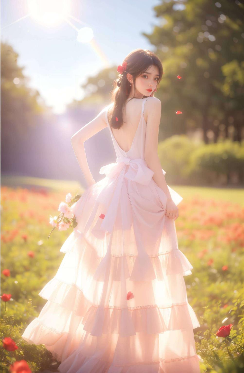 以完美世界中火灵儿的形象为灵感油画质感让画面更加立体生动