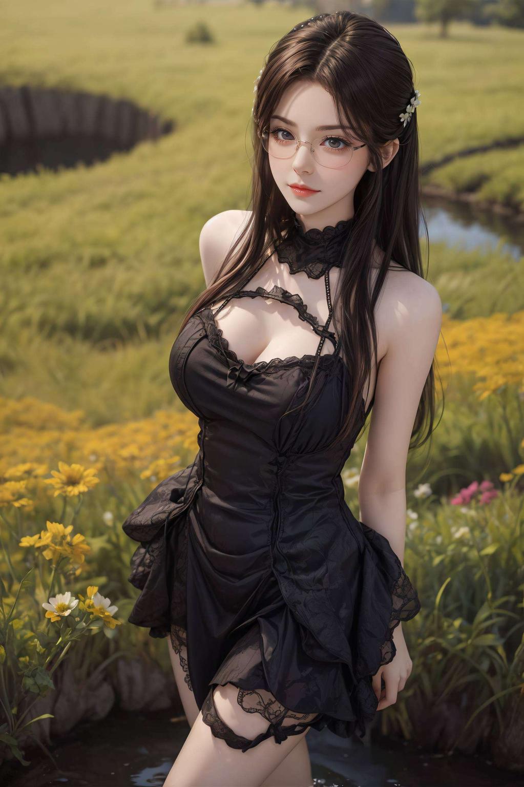 她的眼神藏着淡淡的忧郁在这2560p的细腻画质中