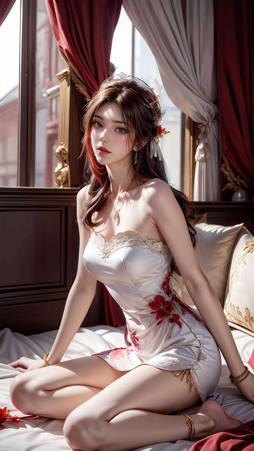 她灵动如火细腻笔触勾勒出的平板国漫背景