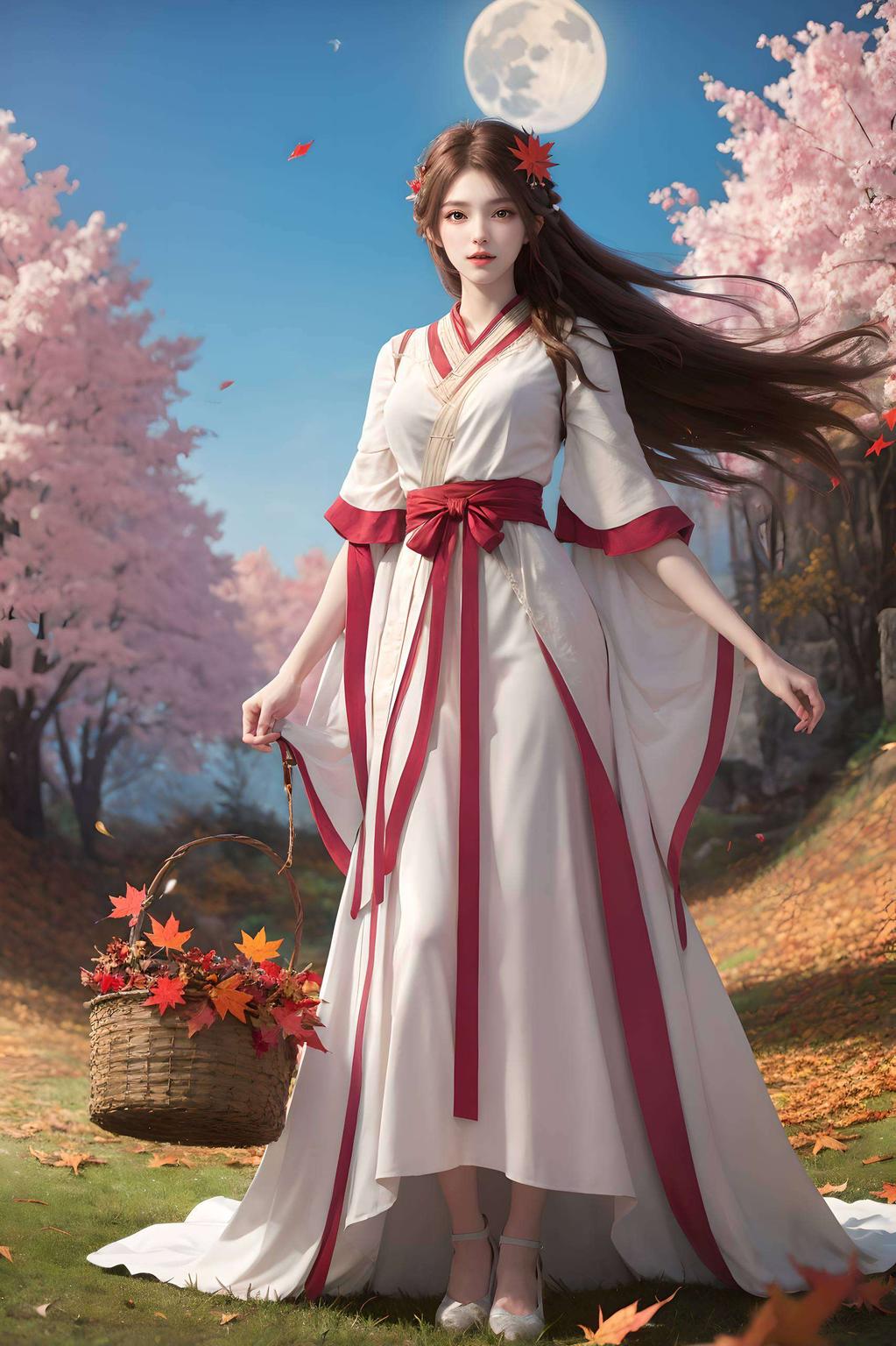 电脑屏幕上她的倩影灵动而迷人在这款国漫唯美壁纸中