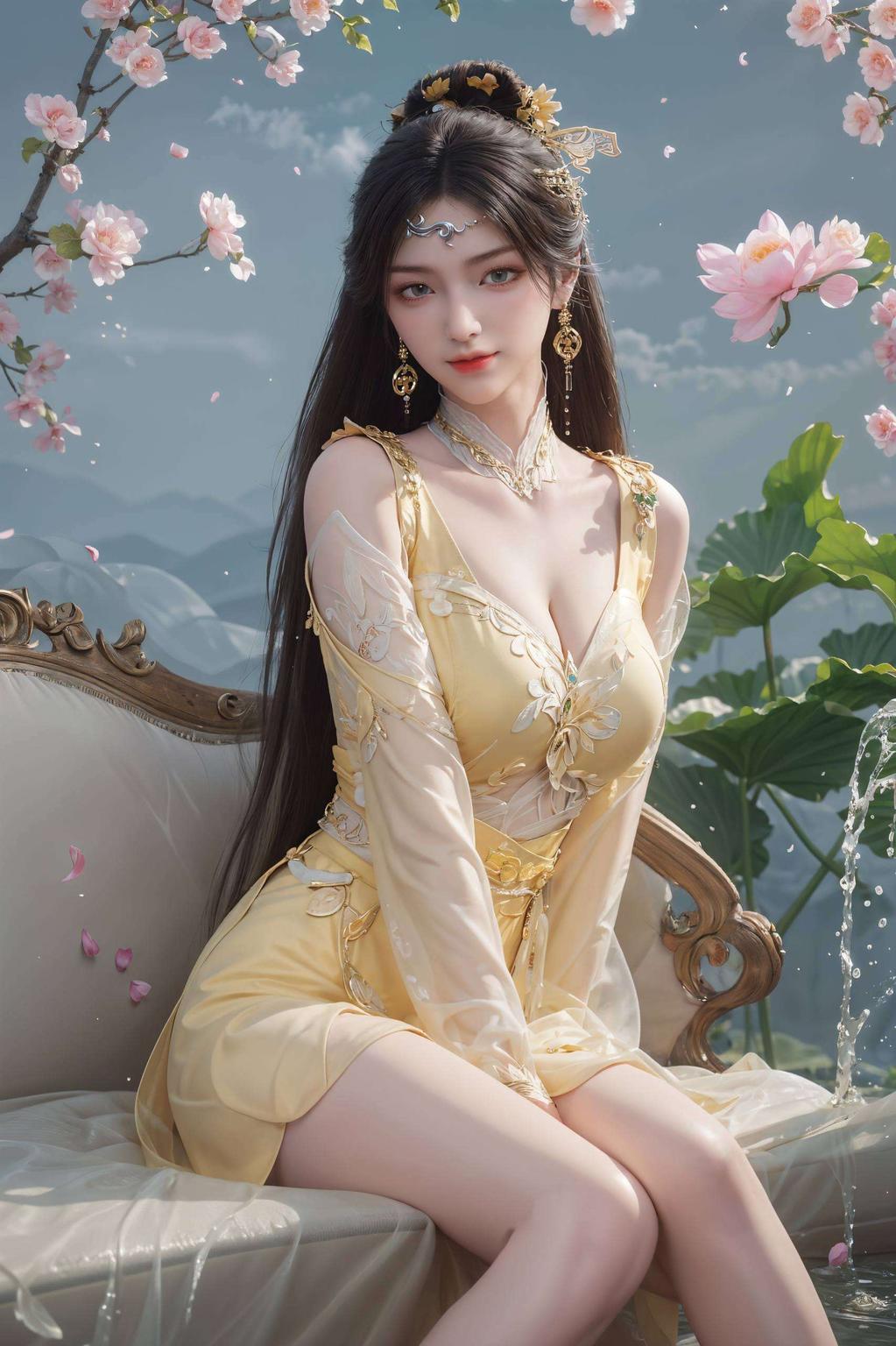 跃然于AI绘画的画布之上那抹侘寂风中的国漫女神