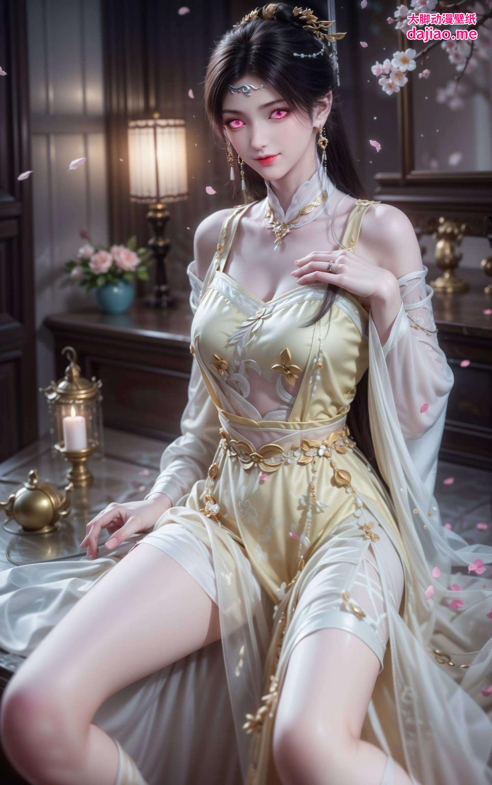 金瓶儿合掌壁纸高清无水印唯美国漫女神风采尽显