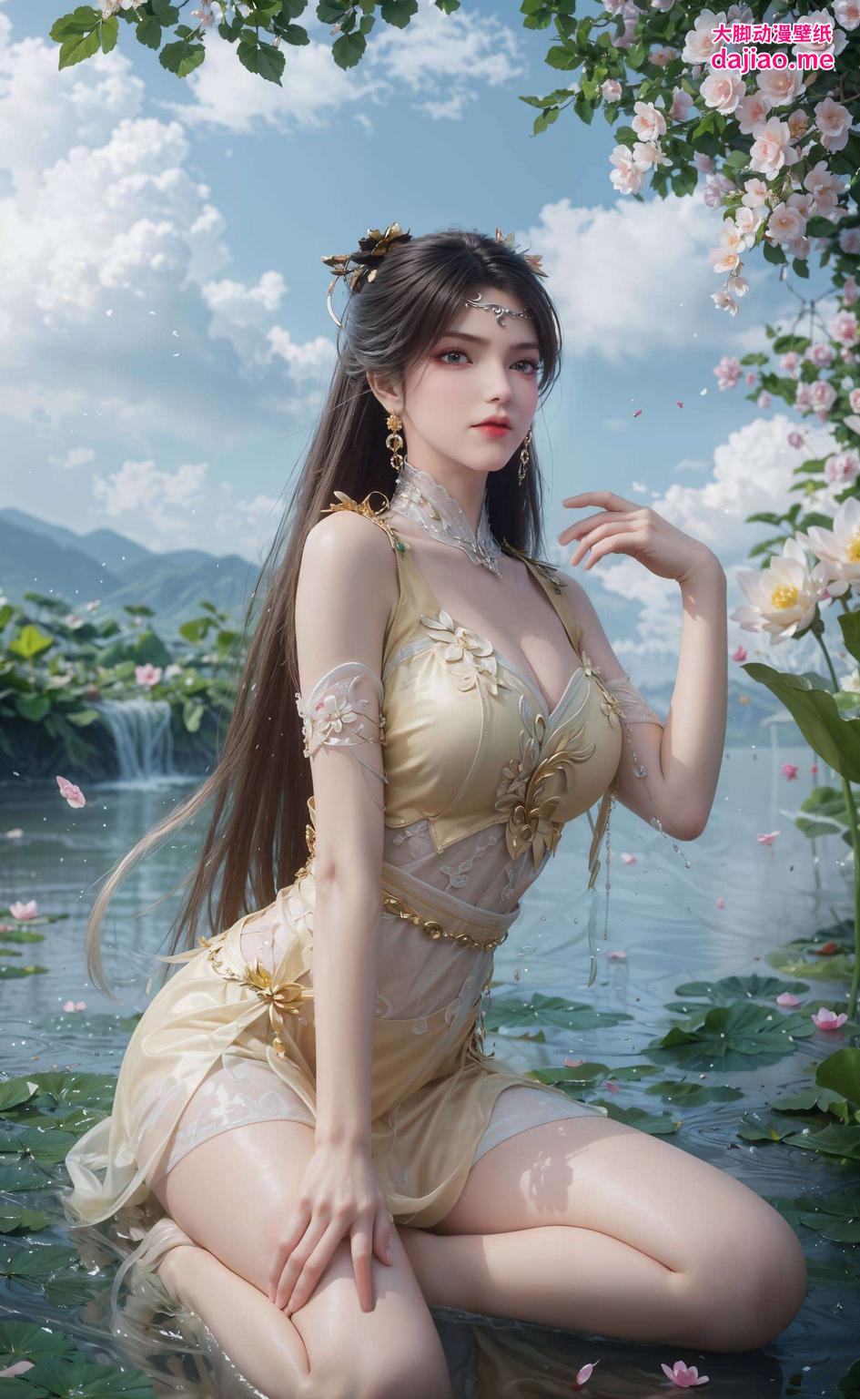 国漫风满满！AI绘画打造全屏姿势素材碎花点缀