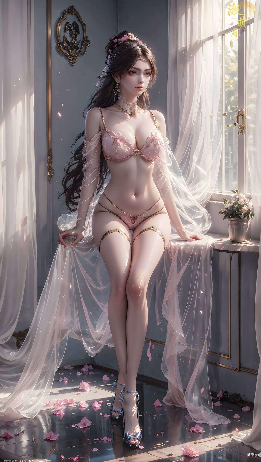 国漫金瓶儿全新泳装姿态AI绘画全屏壁纸