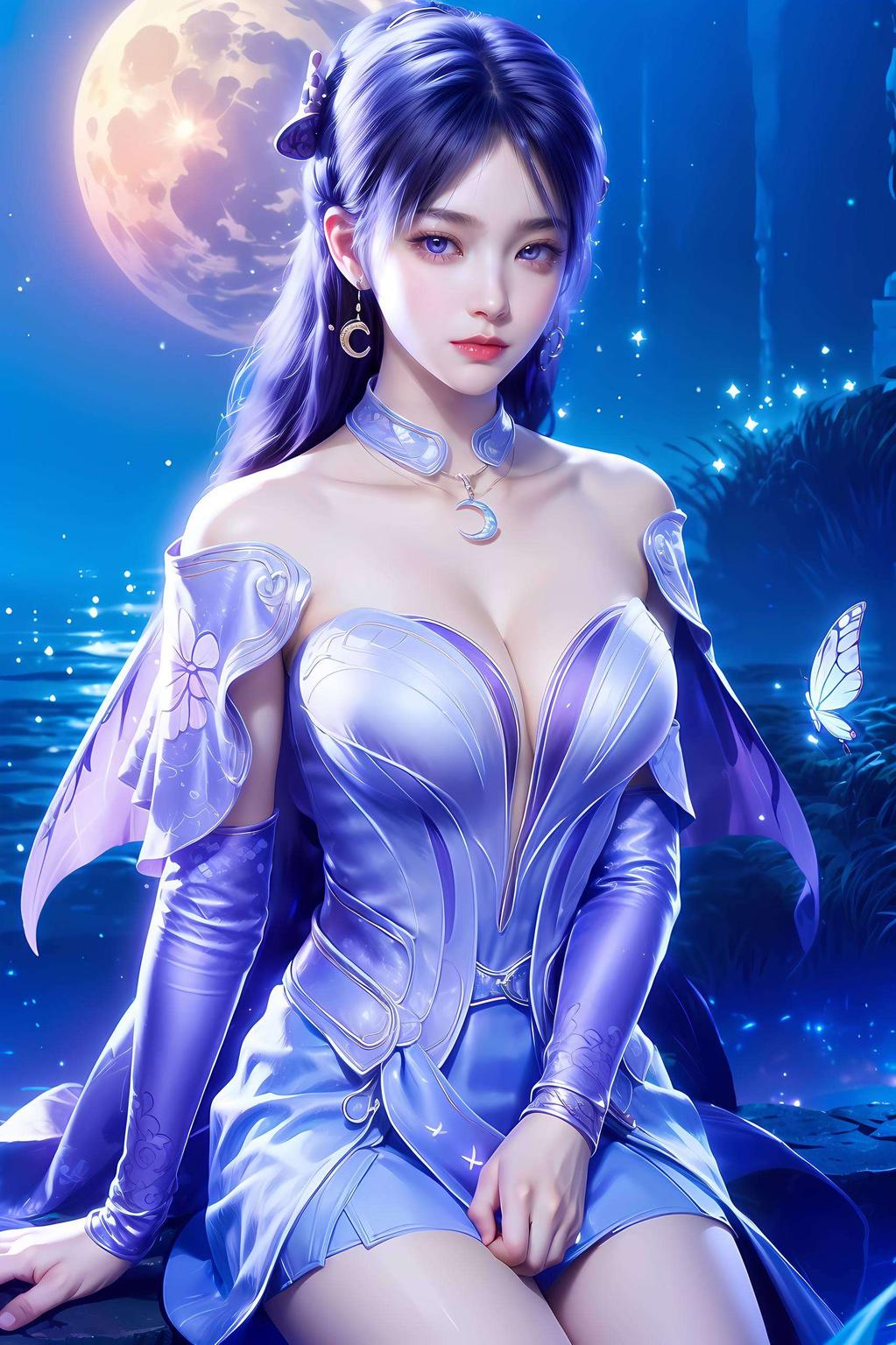 遇见姬紫月——这位古风美女以高清AI技术细腻呈现为你的电脑桌面带来一抹静谧雅致