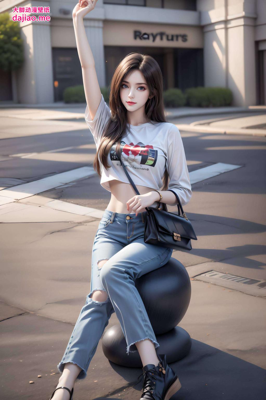 色彩鲜明这款超高清碎花古风国漫美女壁纸