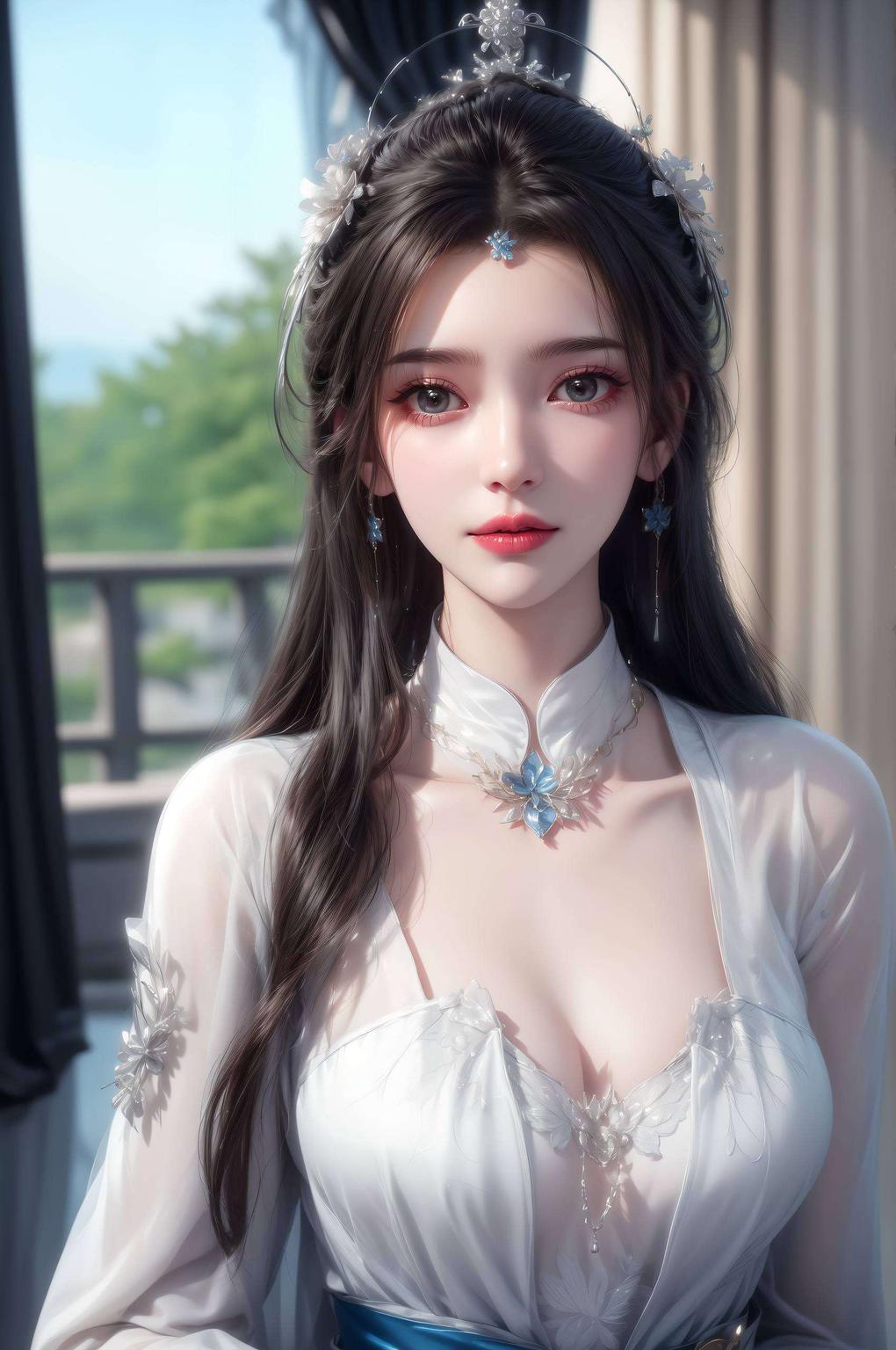 画面中的她婉约清新如梦如幻