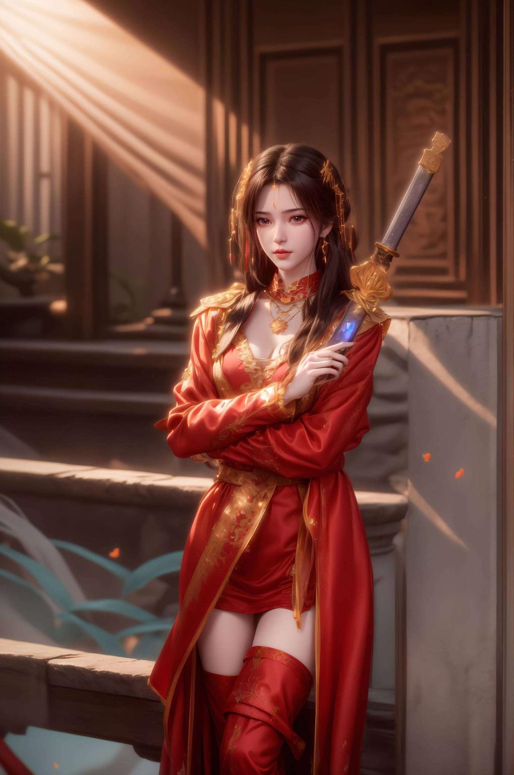 粉色梦幻遇见AI女神李慕婉！4K高清壁纸