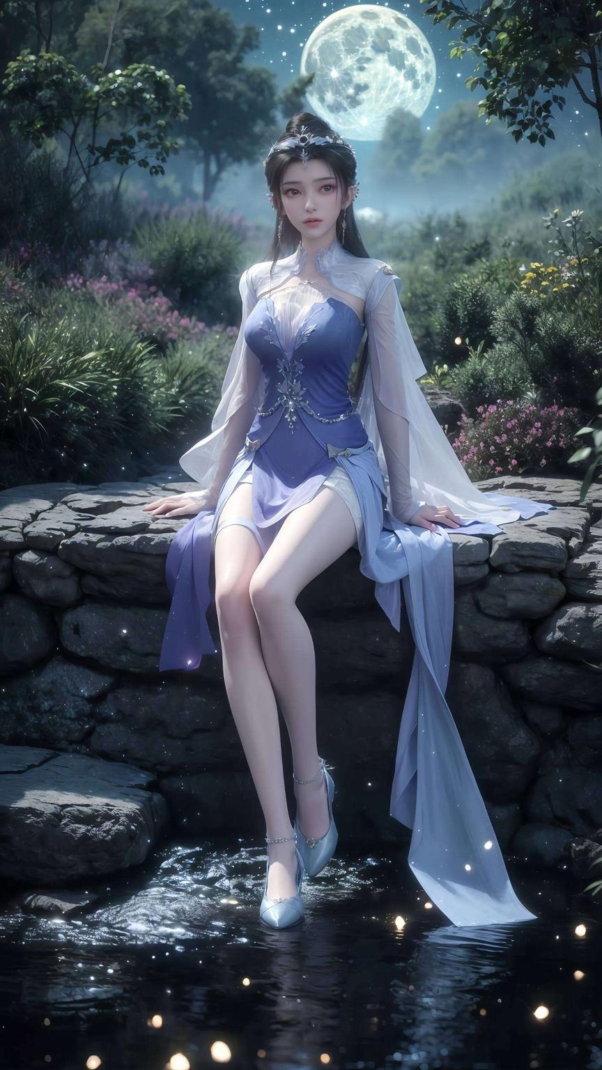 国漫女神的魅力尽收眼底细腻的笔触描绘出她婚装的华丽细节