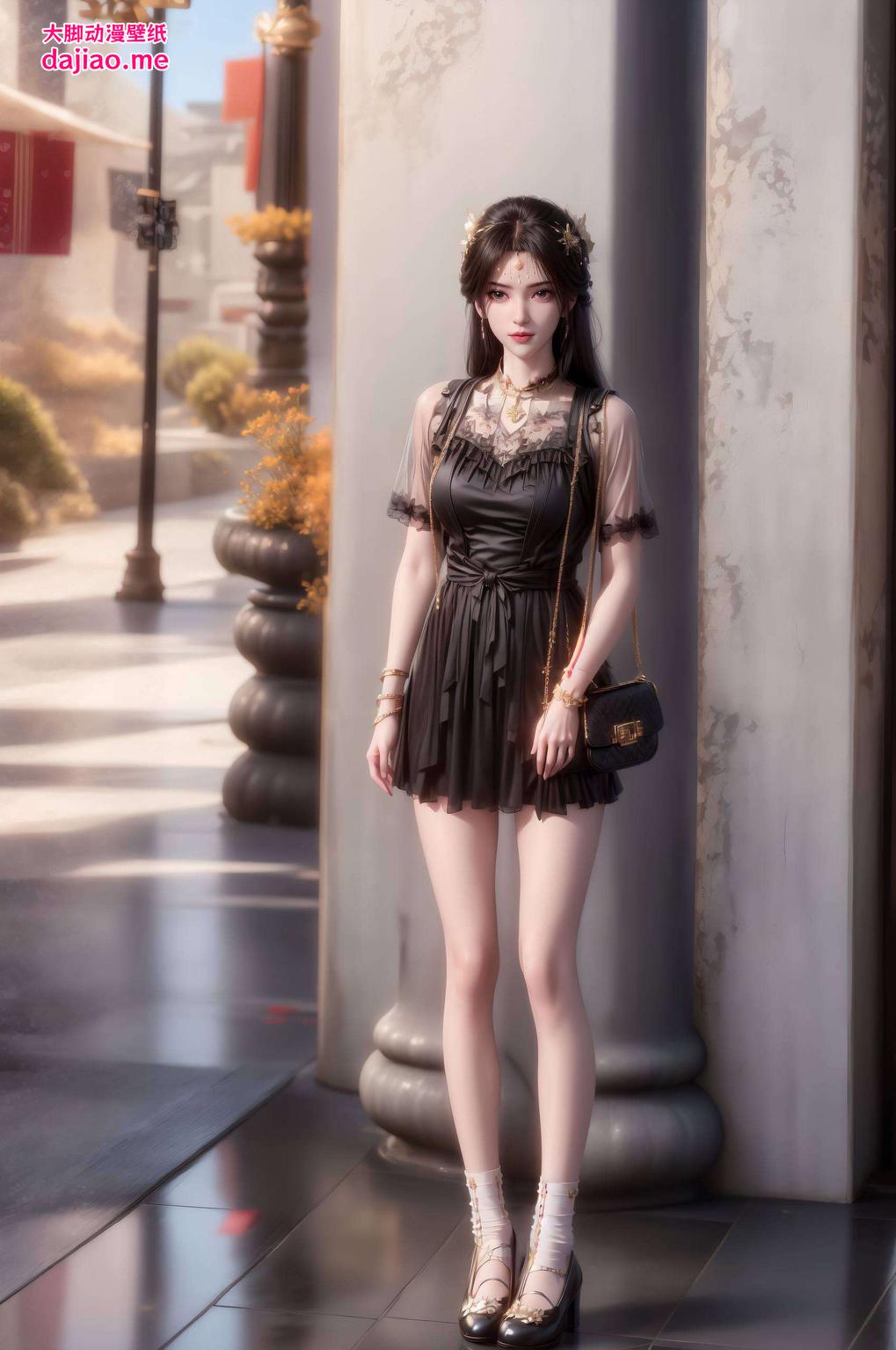 以细腻的笔触捕捉了她的灵动瞬间李慕婉身着清新夏装