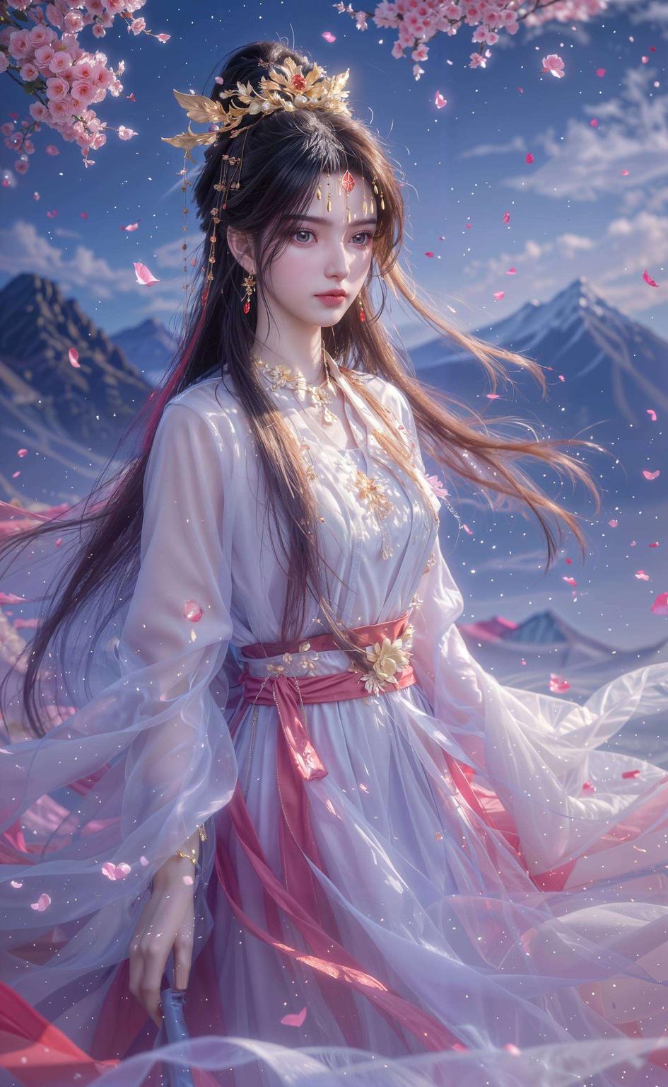 以细腻的笔触捕捉了李慕婉的灵动神韵这款静态女主AI水彩壁纸