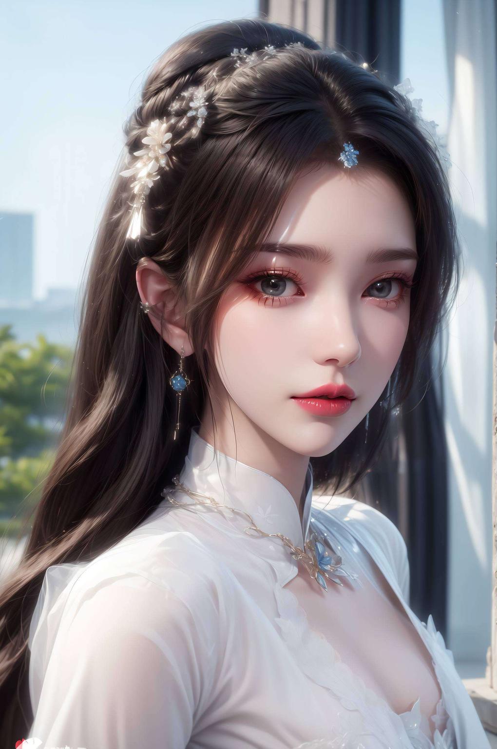 国漫美女的魅力与AI的细腻融合在电脑屏幕上