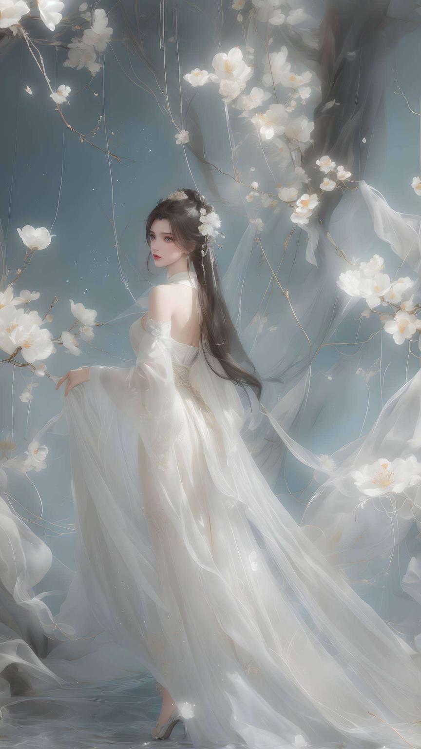 李慕婉身着婚纱完美融合
