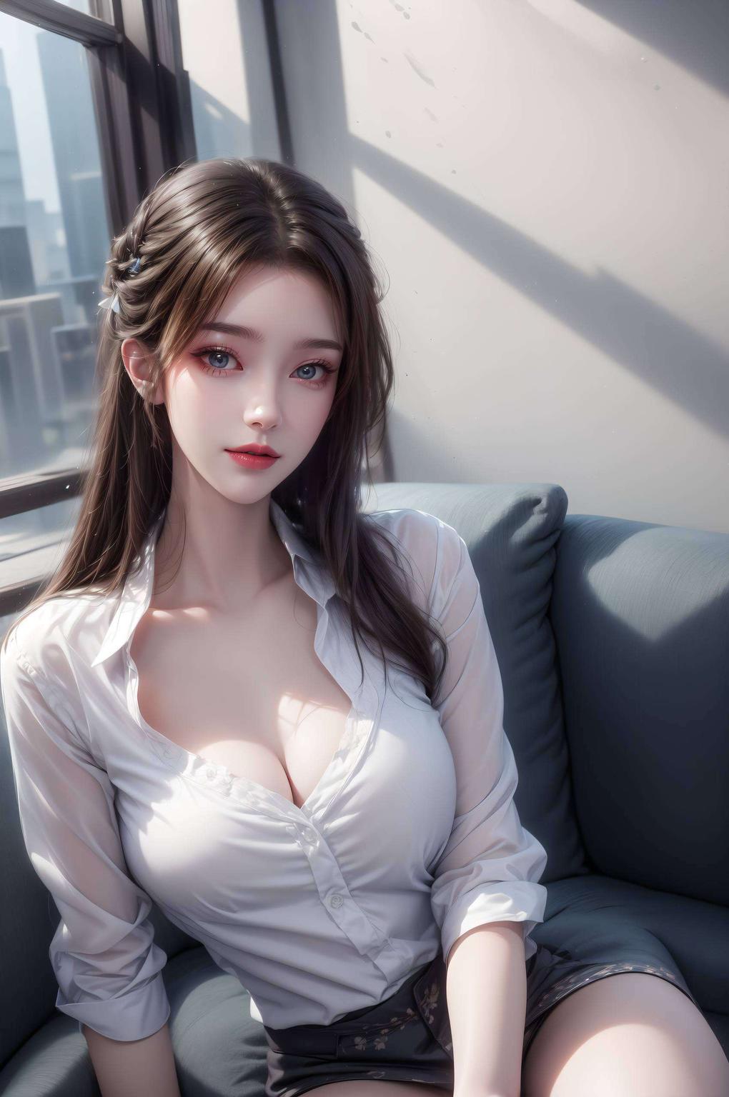 这款安卓国漫美女潮图壁纸在柔和的晨光中