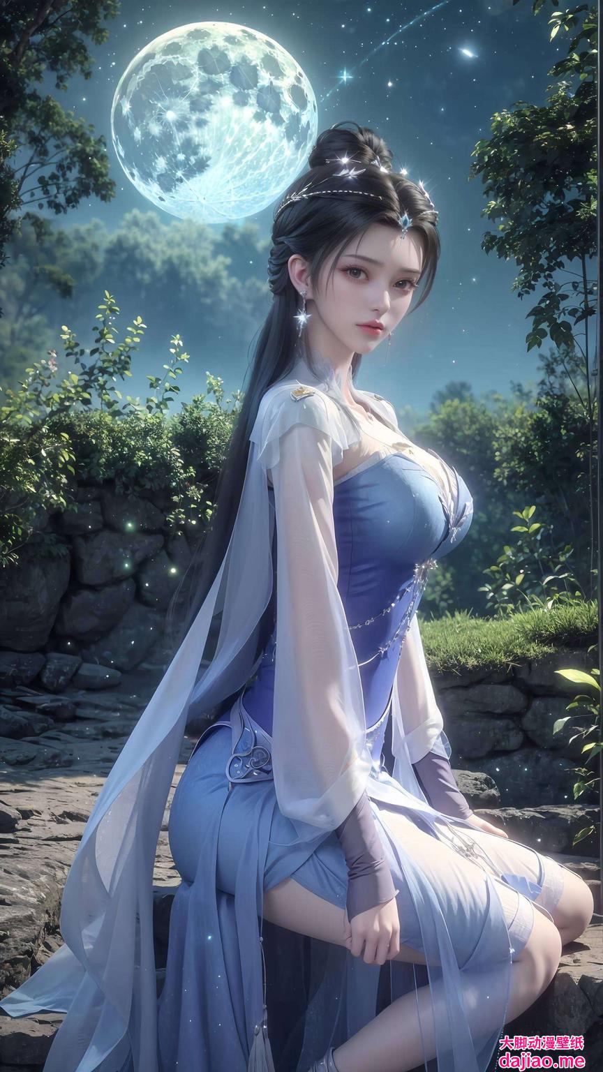 以怀孕的李慕婉为主题绘制出她大肚子时的唯美姿态