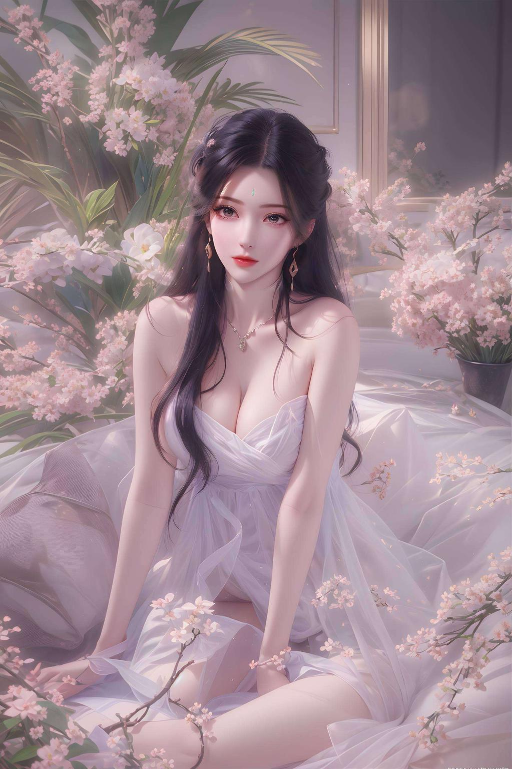 国漫美女灵动身影点缀其间护眼壁纸让你享受美与舒适的视觉盛宴