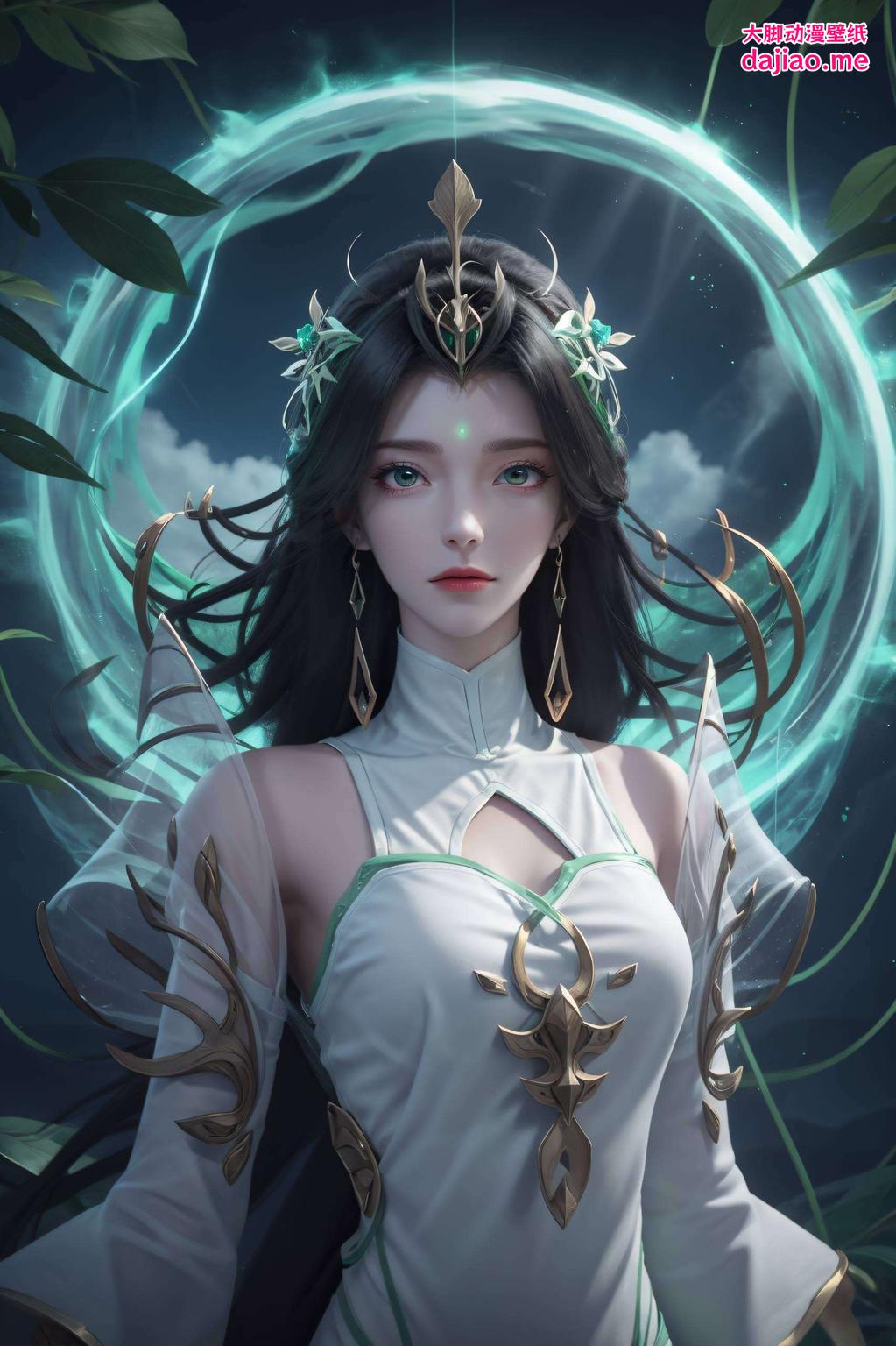 穿上裙子的她更显温柔婉约这款AI绘画人物壁纸