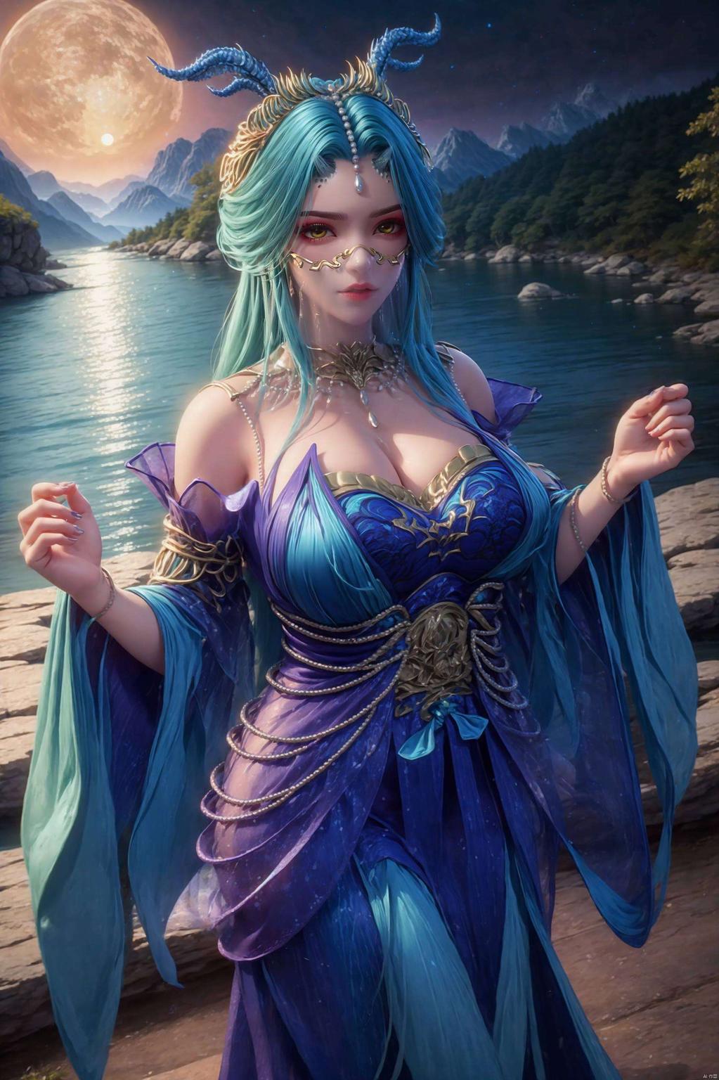 斗破苍穹中的龙女这幅手绘高清手机壁纸