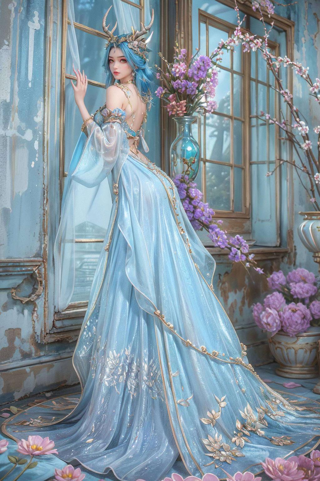 为你的平板增添一抹神秘东方之美绘制一幅融合了斗破苍穹龙女精神的民族风动作参考图