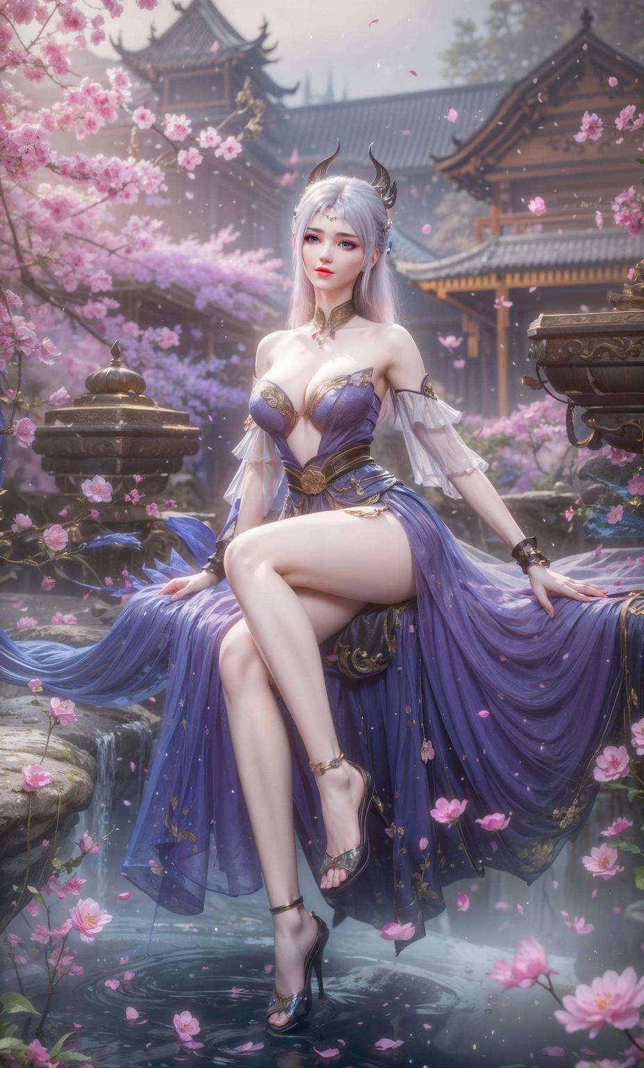 超清全面屏动漫美女粉色调渲染