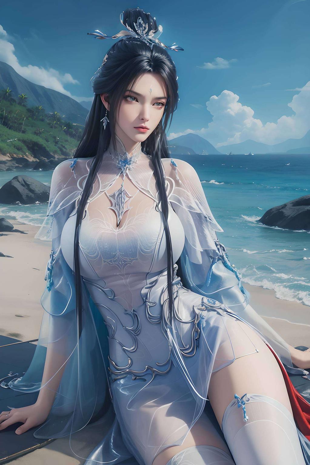 高清画质让你仿佛能触摸到她衣袂间的金属光泽细腻的笔触捕捉了她清冷孤傲的气质