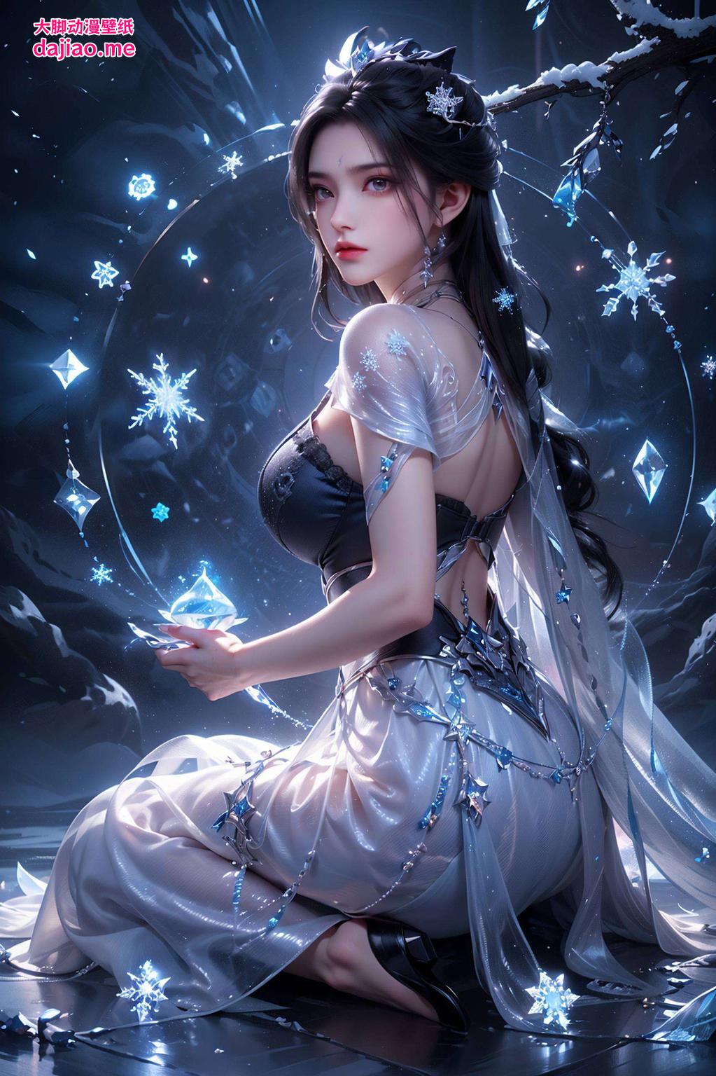 这款AI动漫壁纸那清冷如霜的仙子