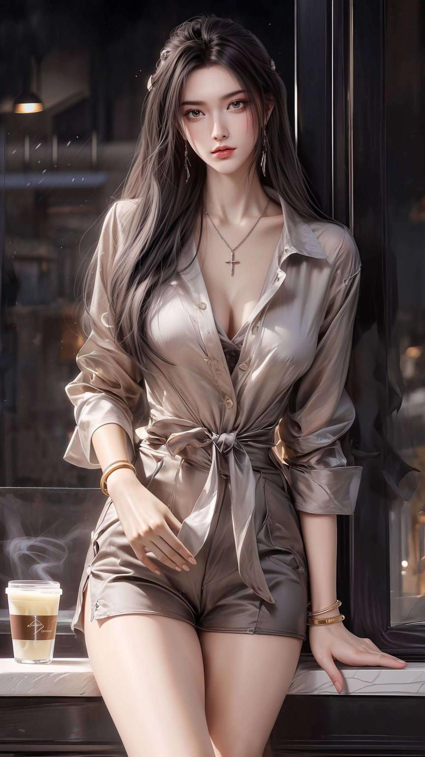 这款超清晰藝術風格的iPad国漫美女潮图壁纸细腻的笔触与鲜明的色彩
