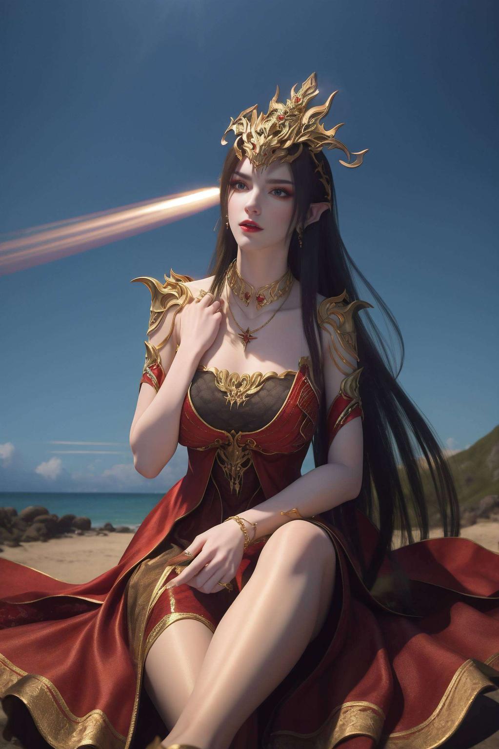简洁的线条勾勒出她优雅的身姿以斗破苍穹中的蛇美杜莎为主题