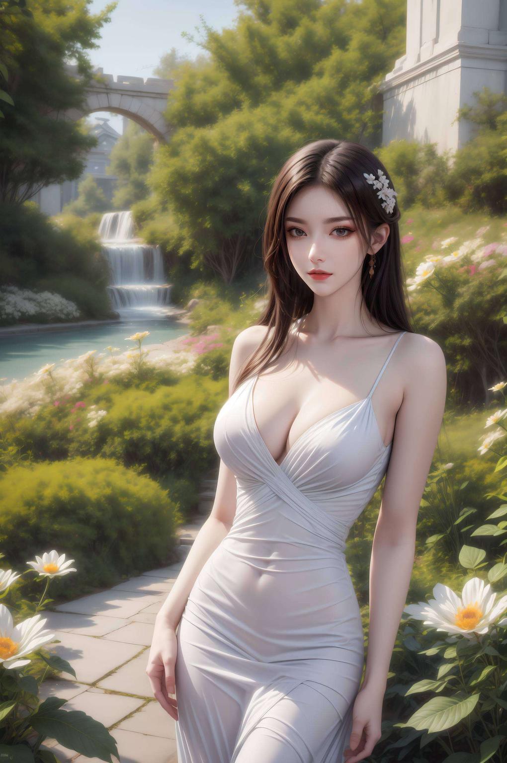 在这幅伤感油画中细腻的笔触描绘出美杜莎的神秘魅力