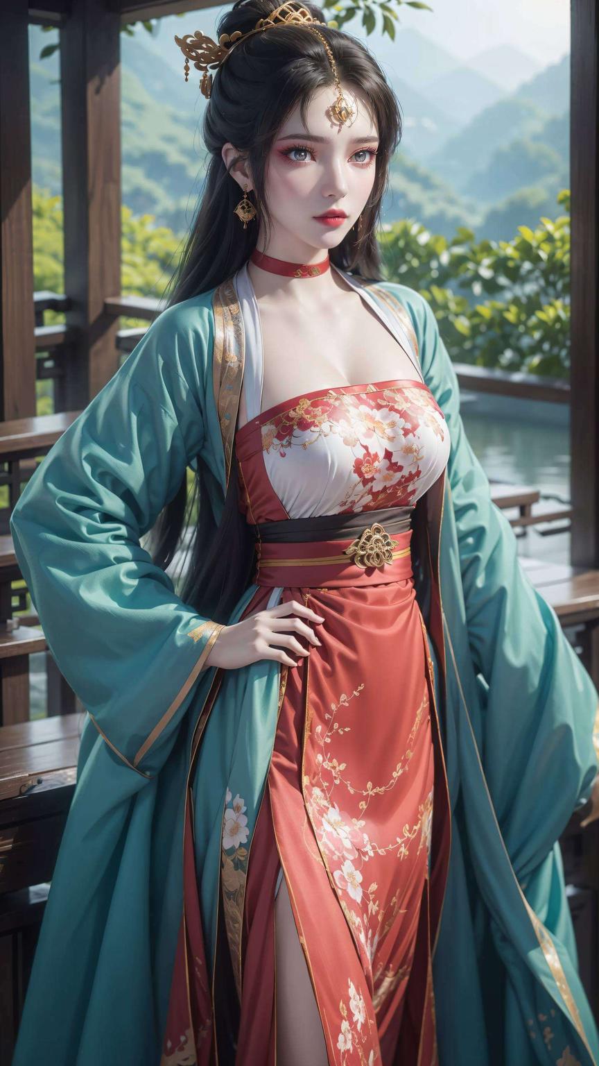 为你的手机增添一份神秘而迷人的国漫美女风情高清壁纸中的线条简约而抽象