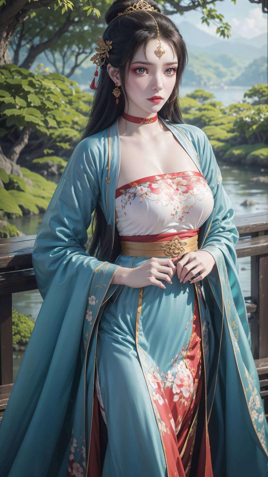 绚烂的花瓣飘散在墨云之间犹如置身梦幻的国漫世界