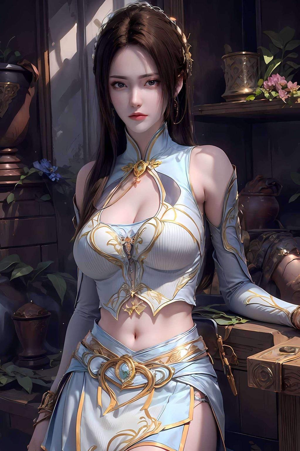 置身于古韵流转的漫画世界这款AI动漫美女自然Win10壁纸