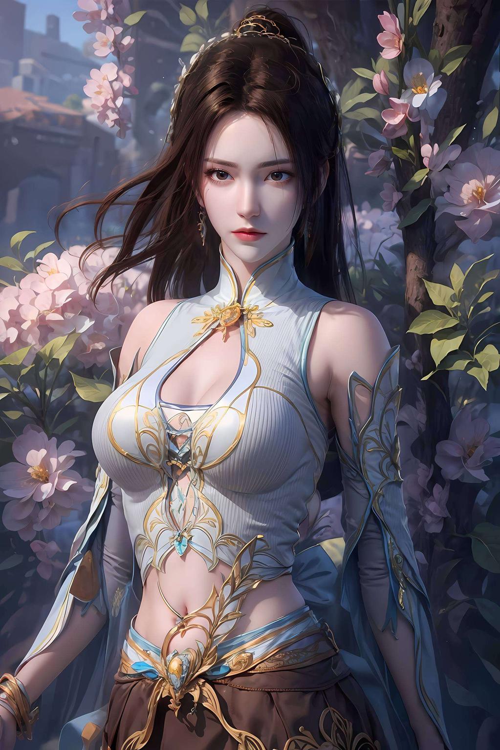 纳兰嫣然的各种姿势都展现得淋漓尽致融合了国漫之美与AI绘画的精湛技艺