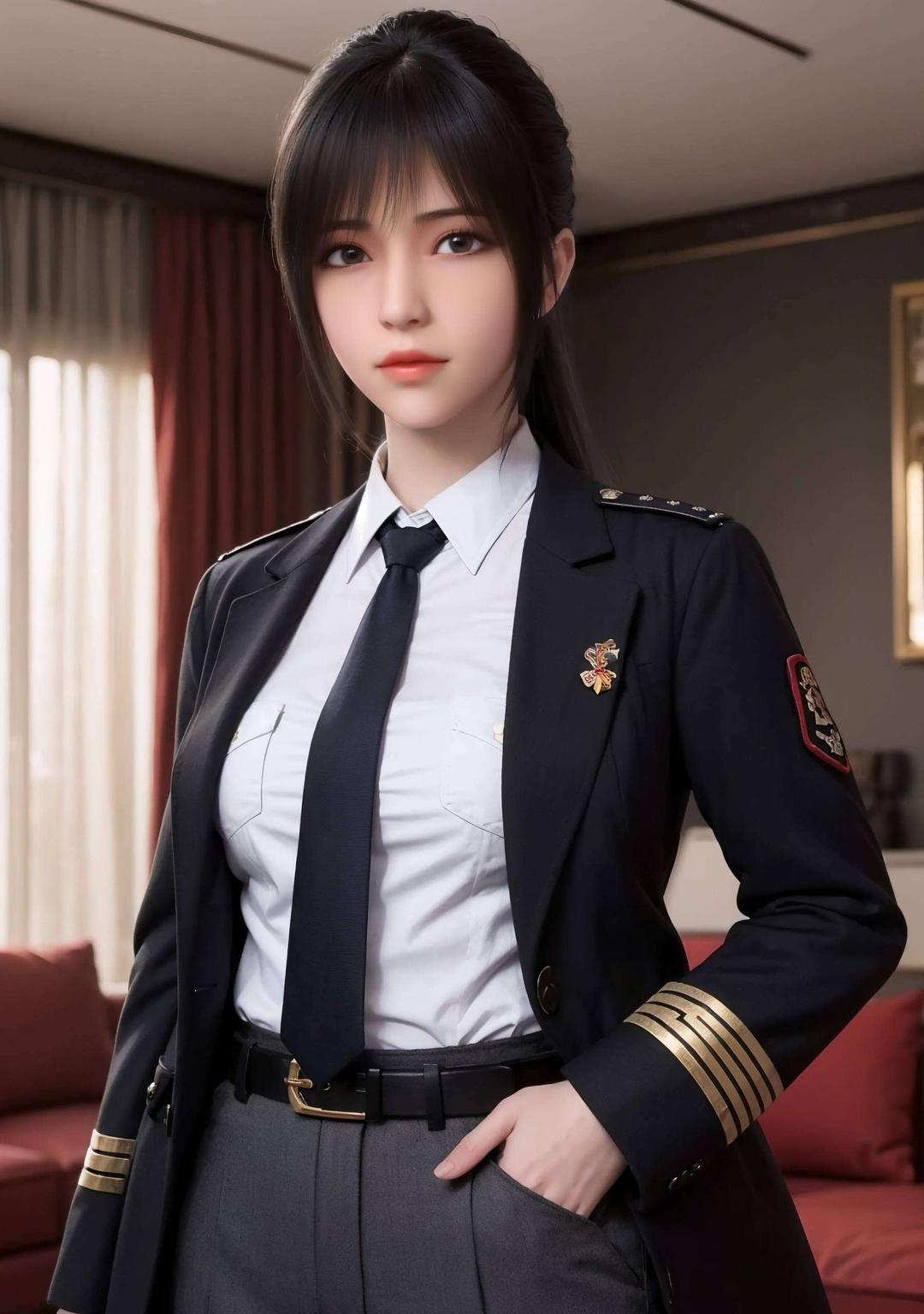 这款AI动漫女生极简iPad壁纸以雄兵连琪琳的旗袍形象为主题