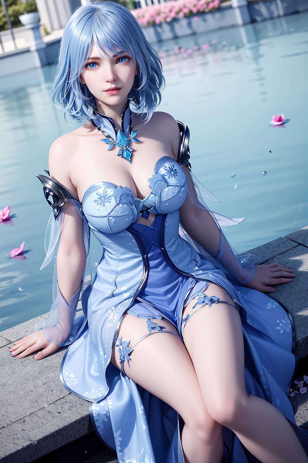 一幅国漫古风之美眼神清澈如水