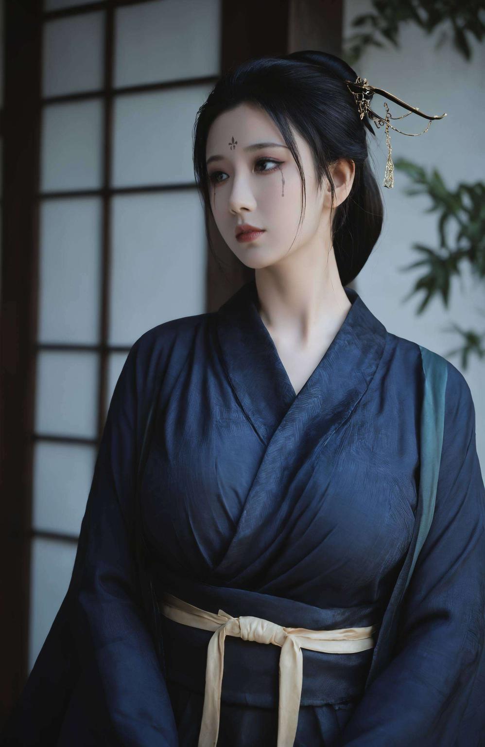 以四妹同头像为主题这款AI动漫女神水彩IPad炫彩壁纸