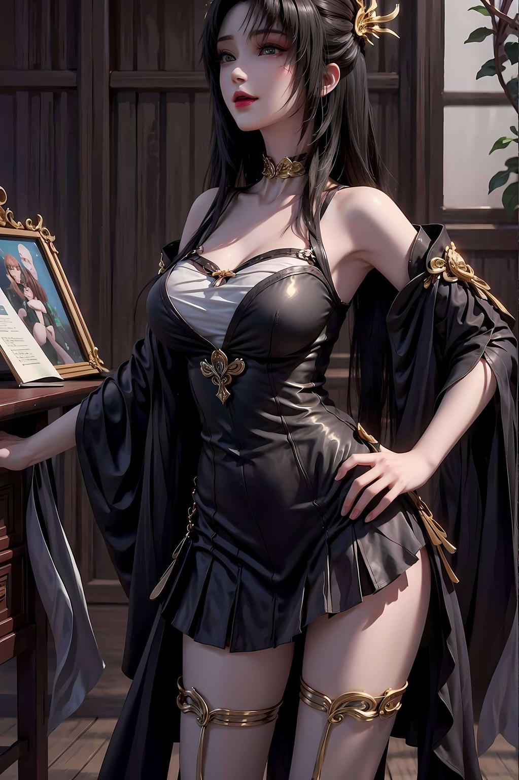 每一笔都充满灵动与生气细腻的笔触描绘出仙子灵动飘逸的姿容
