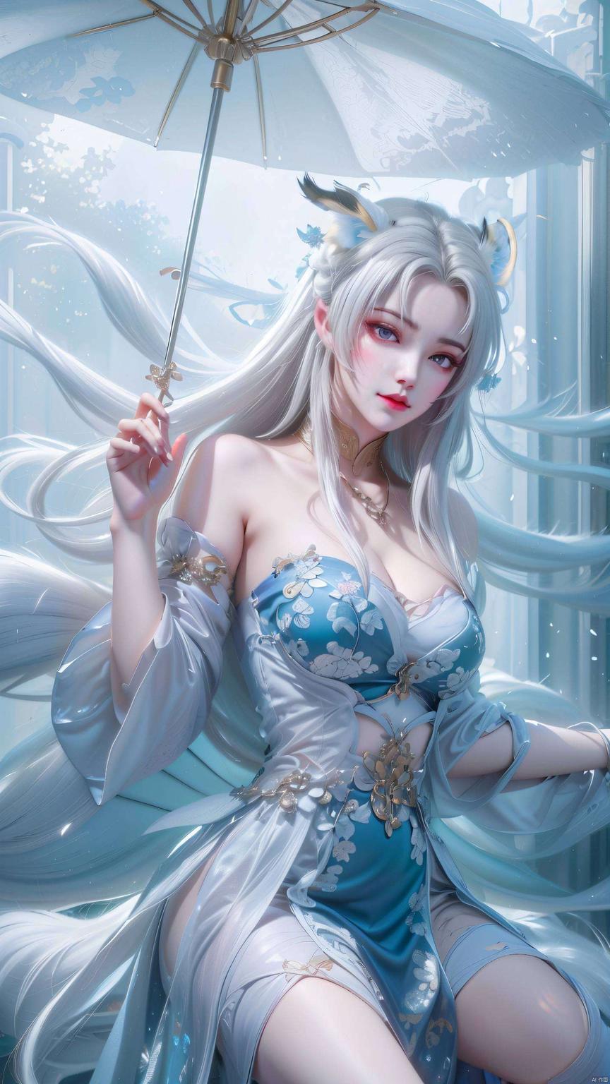 金属光泽与奇幻元素交织细腻描绘了她变身时的灵动瞬间
