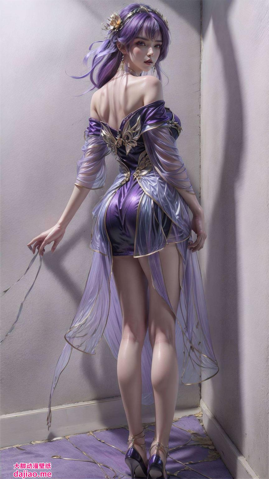 以细腻笔触描绘出AI的柔美气质这款护眼艺术壁纸