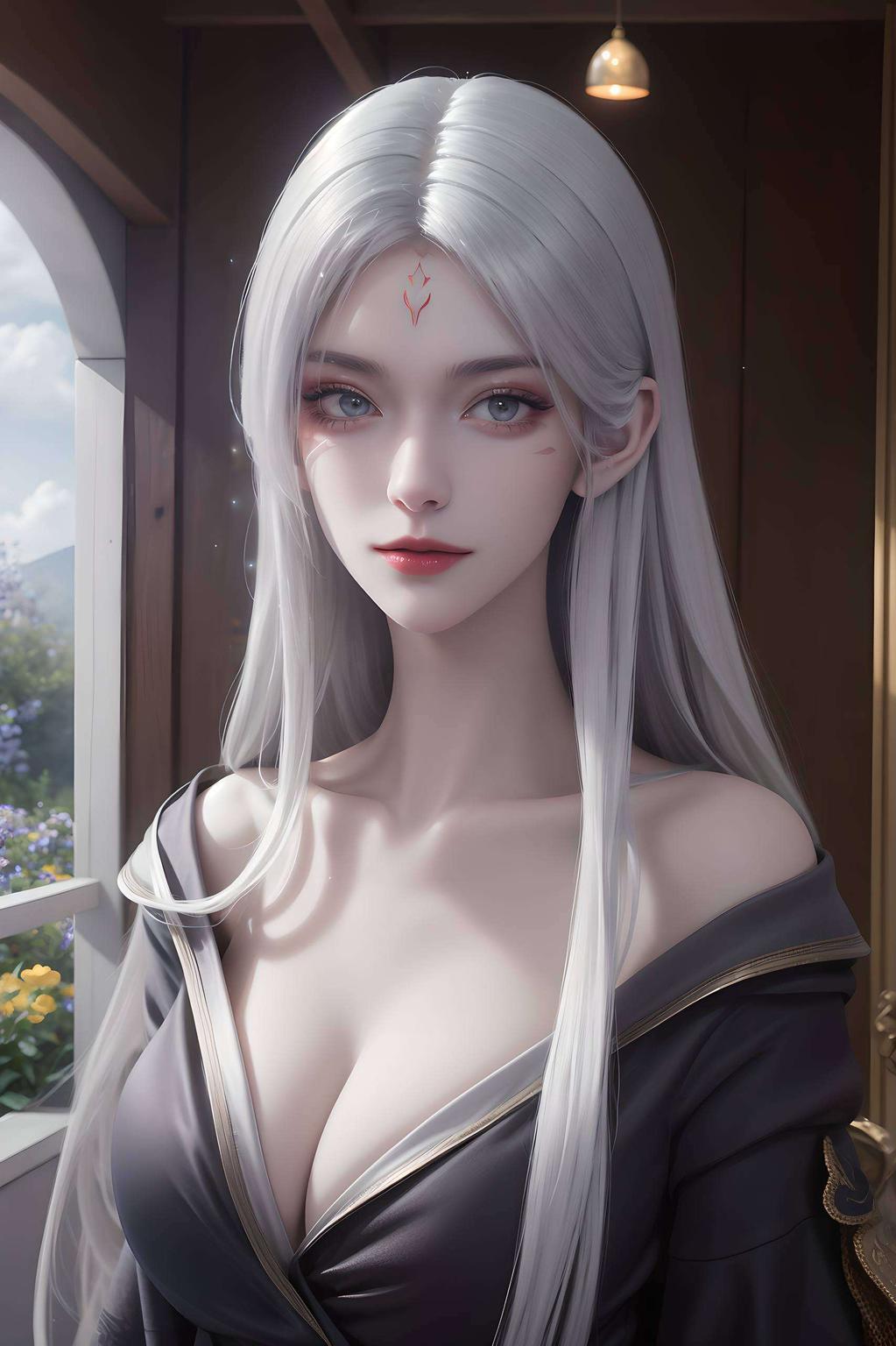 完美适配PC锁屏精选AI绘画人物微笑素材